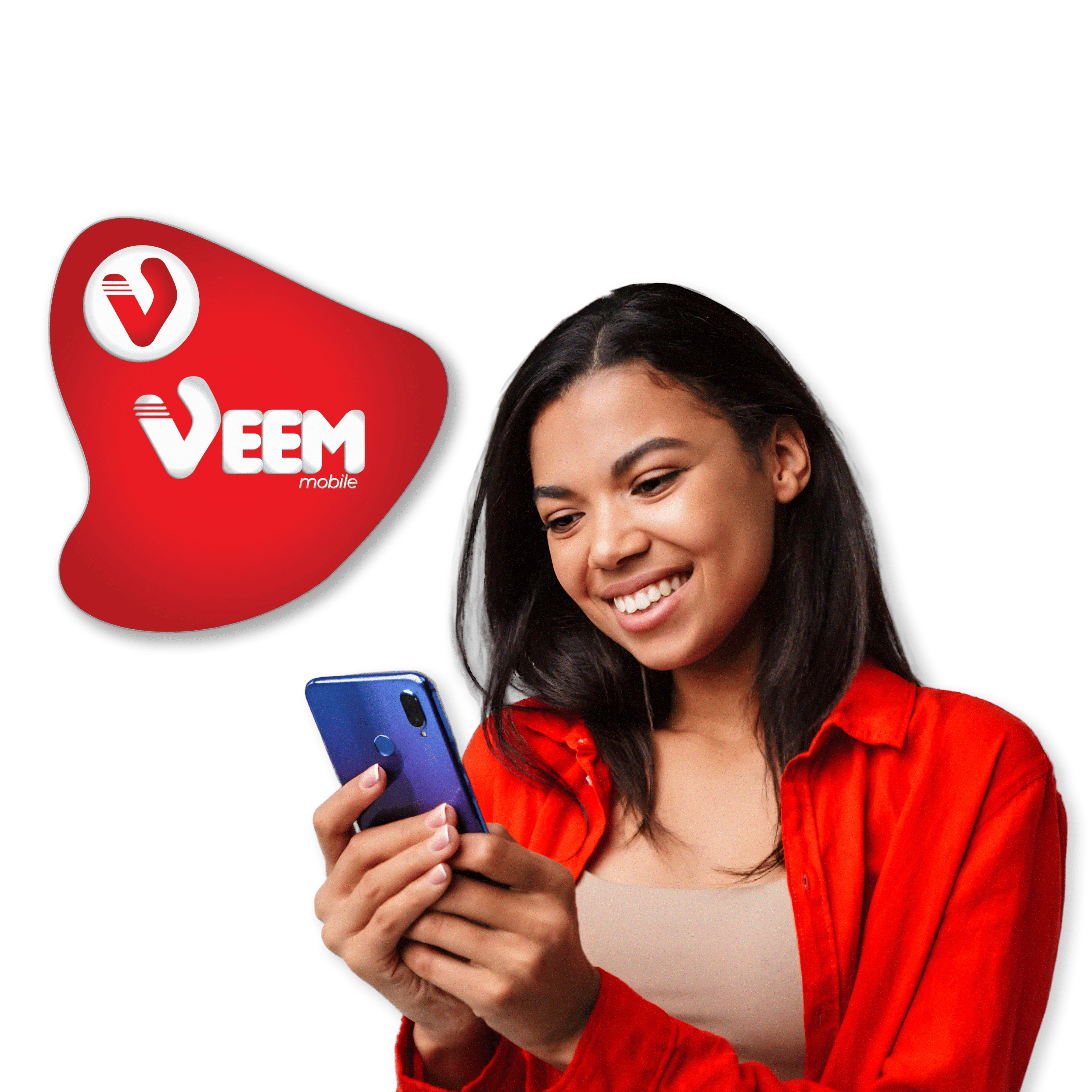 Pessoa feliz usando celular